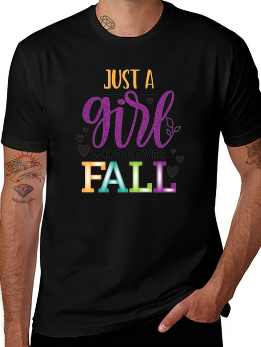 Camiseta Negra Just A Girl Who Loves Fall