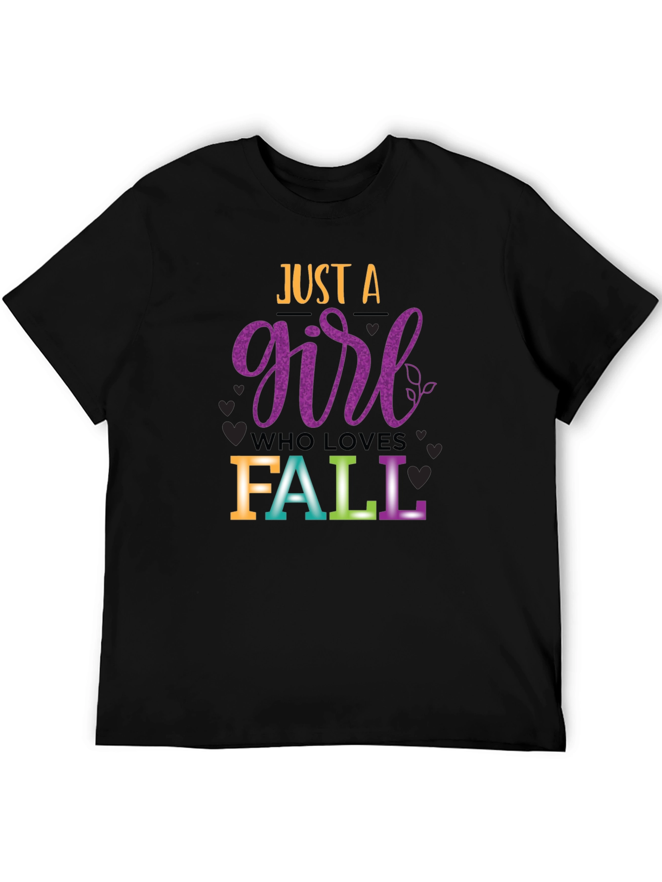 Camiseta Negra Just A Girl Who Loves Fall