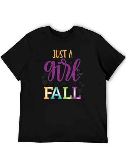 Camiseta Negra Just A Girl Who Loves Fall