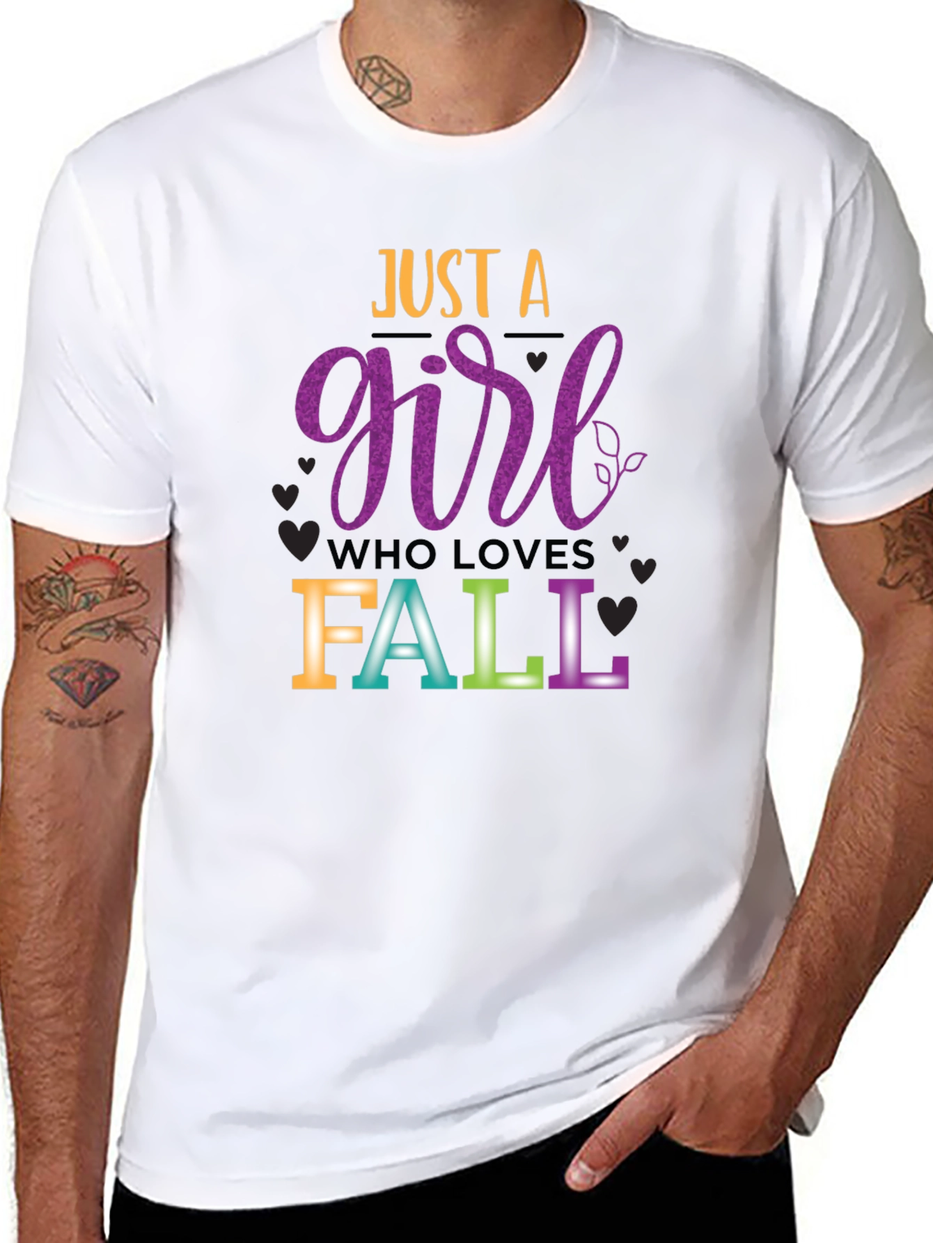 Camiseta Negra Just A Girl Who Loves Fall