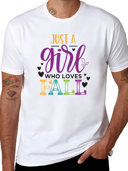 Camiseta Negra Just A Girl Who Loves Fall