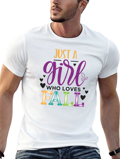 Camiseta Negra Just A Girl Who Loves Fall