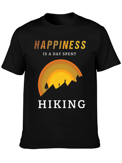 Camiseta Negra Happiness is Hiking