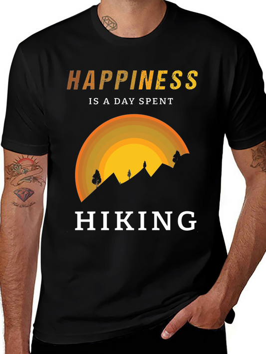 Camiseta Negra Happiness is Hiking