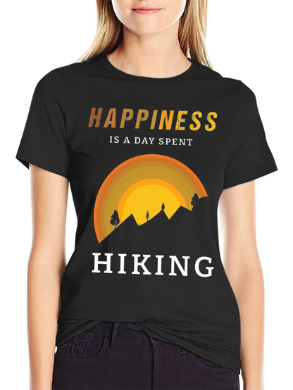 Camiseta Negra Happiness is Hiking