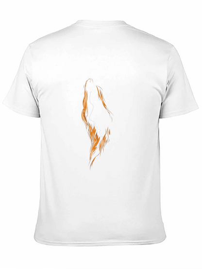 Camiseta Negra con Diseño Abstracto de Perfil Femenino