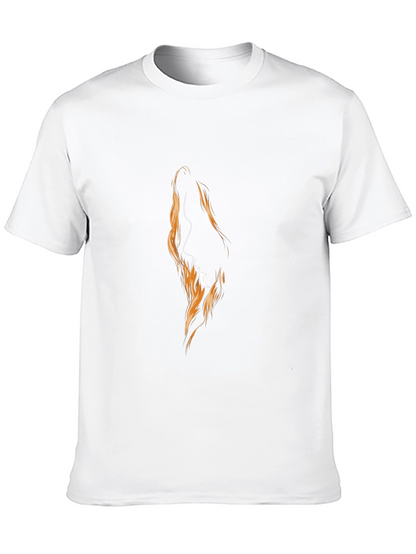 Camiseta Negra con Diseño Abstracto de Perfil Femenino