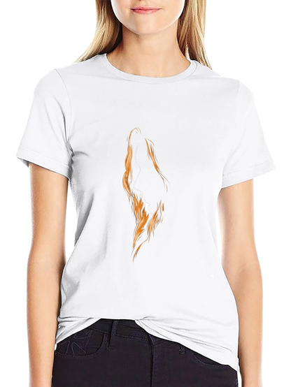 Camiseta Negra con Diseño Abstracto de Perfil Femenino