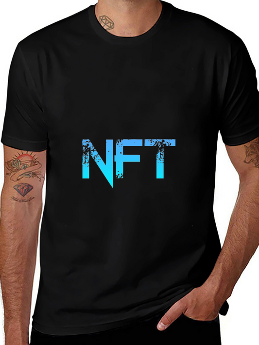 Camiseta NFT Negra con Diseño Gráfico Degradado