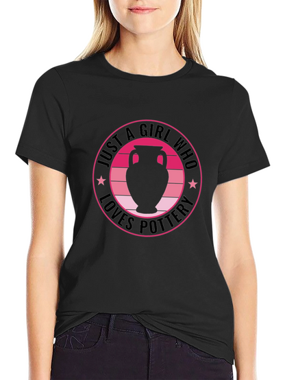 Camiseta Negra: Solo una Chica que Ama la Cerámica