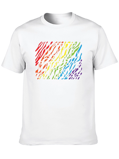 Camiseta Negra Love Jungle con Estampado de Cebra Arcoíris