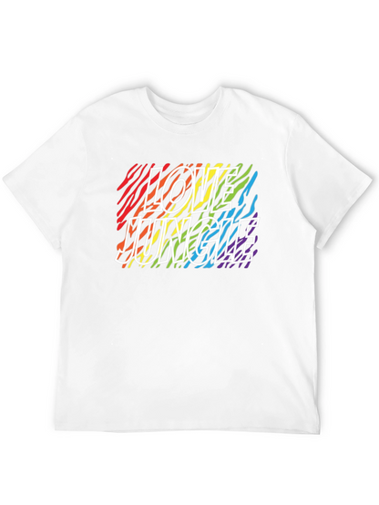 Camiseta Negra Love Jungle con Estampado de Cebra Arcoíris