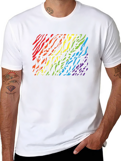 Camiseta Negra Love Jungle con Estampado de Cebra Arcoíris