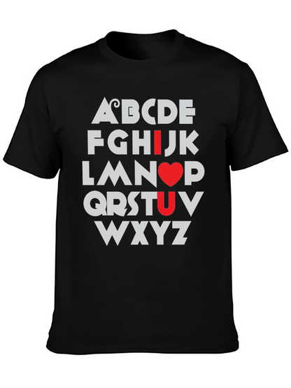 Camiseta Negra I Love U Alfabeto