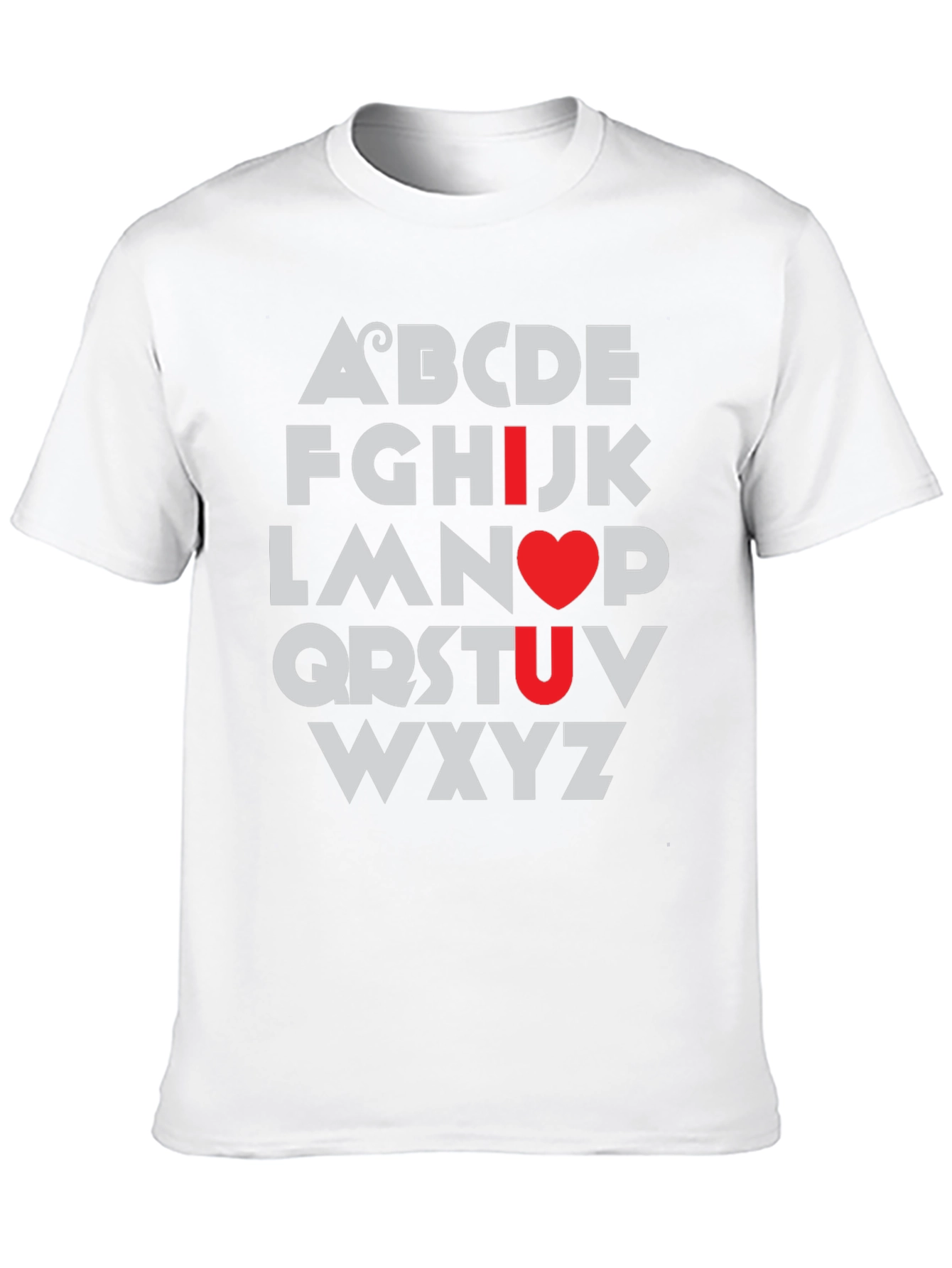 Camiseta Negra I Love U Alfabeto