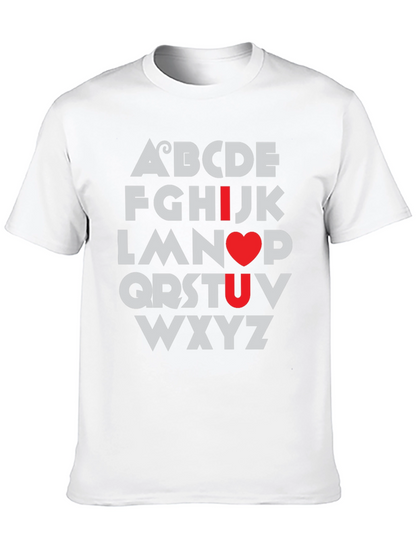 Camiseta Negra I Love U Alfabeto