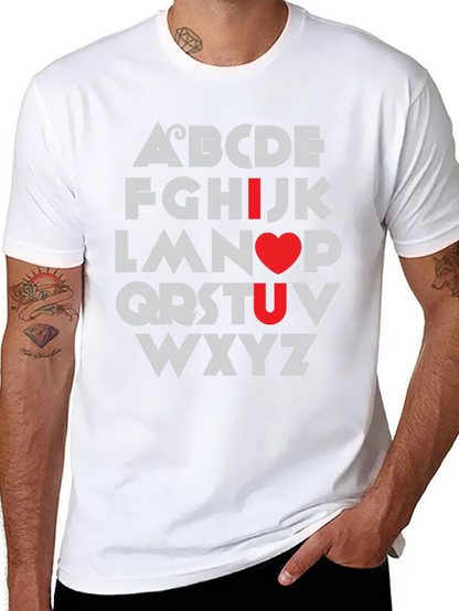 Camiseta Negra I Love U Alfabeto