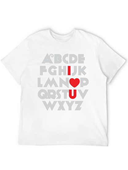 Camiseta Negra I Love U Alfabeto