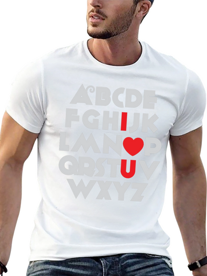 Camiseta Negra I Love U Alfabeto