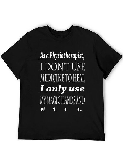 Camiseta Negra Fisioterapeuta Manos Mágicas