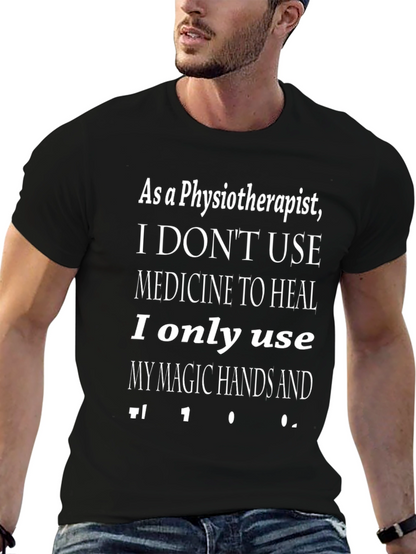 Camiseta Negra Fisioterapeuta Manos Mágicas