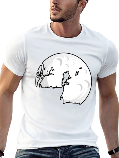 Camiseta Negra Luna Niño Silueta