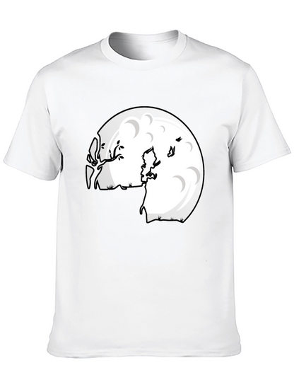Camiseta Negra Luna Niño Silueta