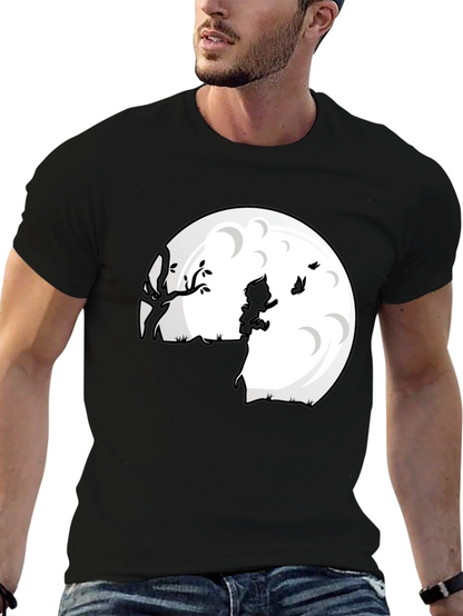 Camiseta Negra Luna Niño Silueta