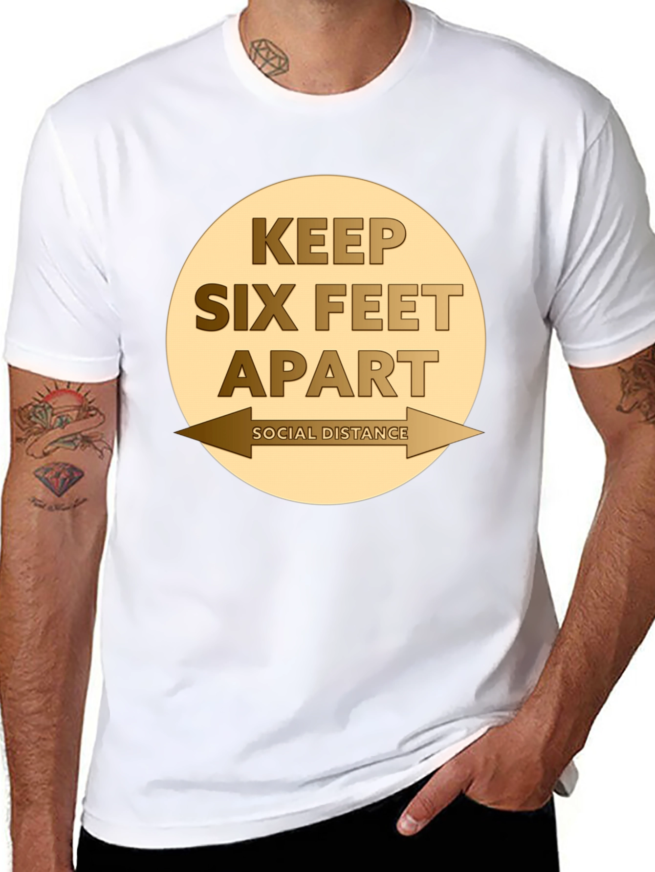 Camiseta Distancia Social - Mantén Seis Pies de Distancia