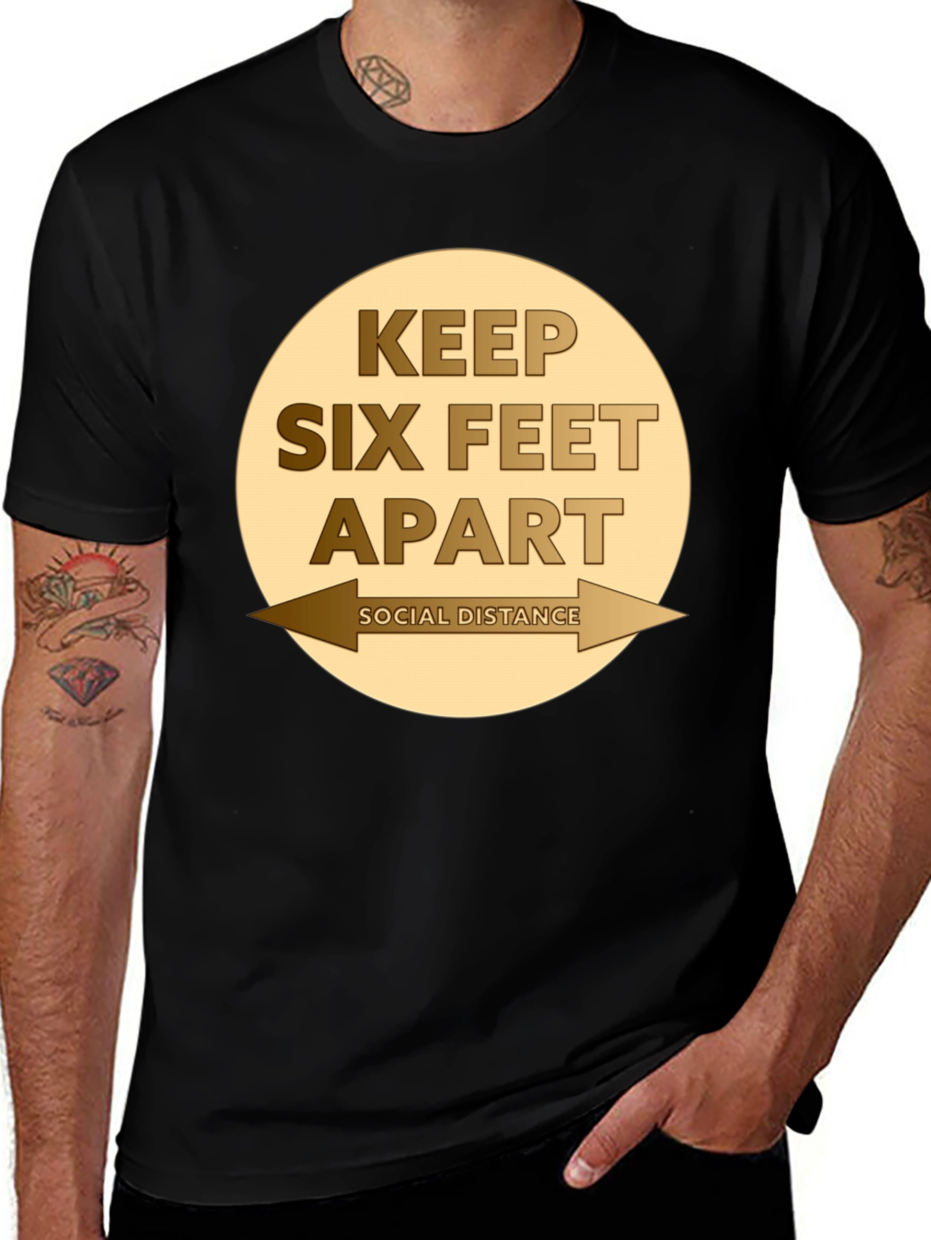 Camiseta Distancia Social - Mantén Seis Pies de Distancia