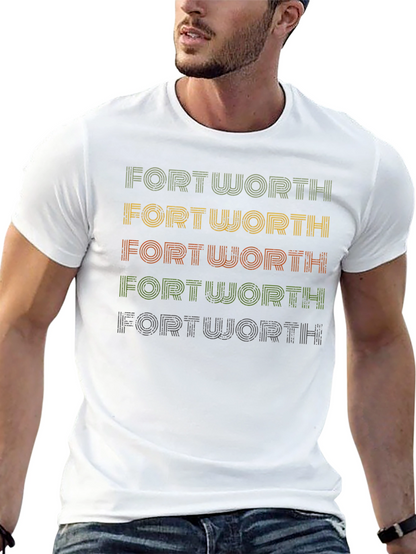 Camiseta Hombre Fort Worth Diseño Retro