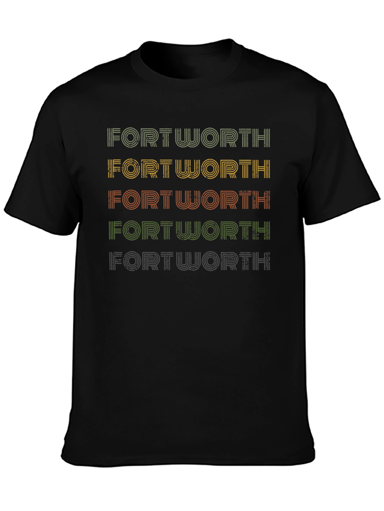 Camiseta Hombre Fort Worth Diseño Retro