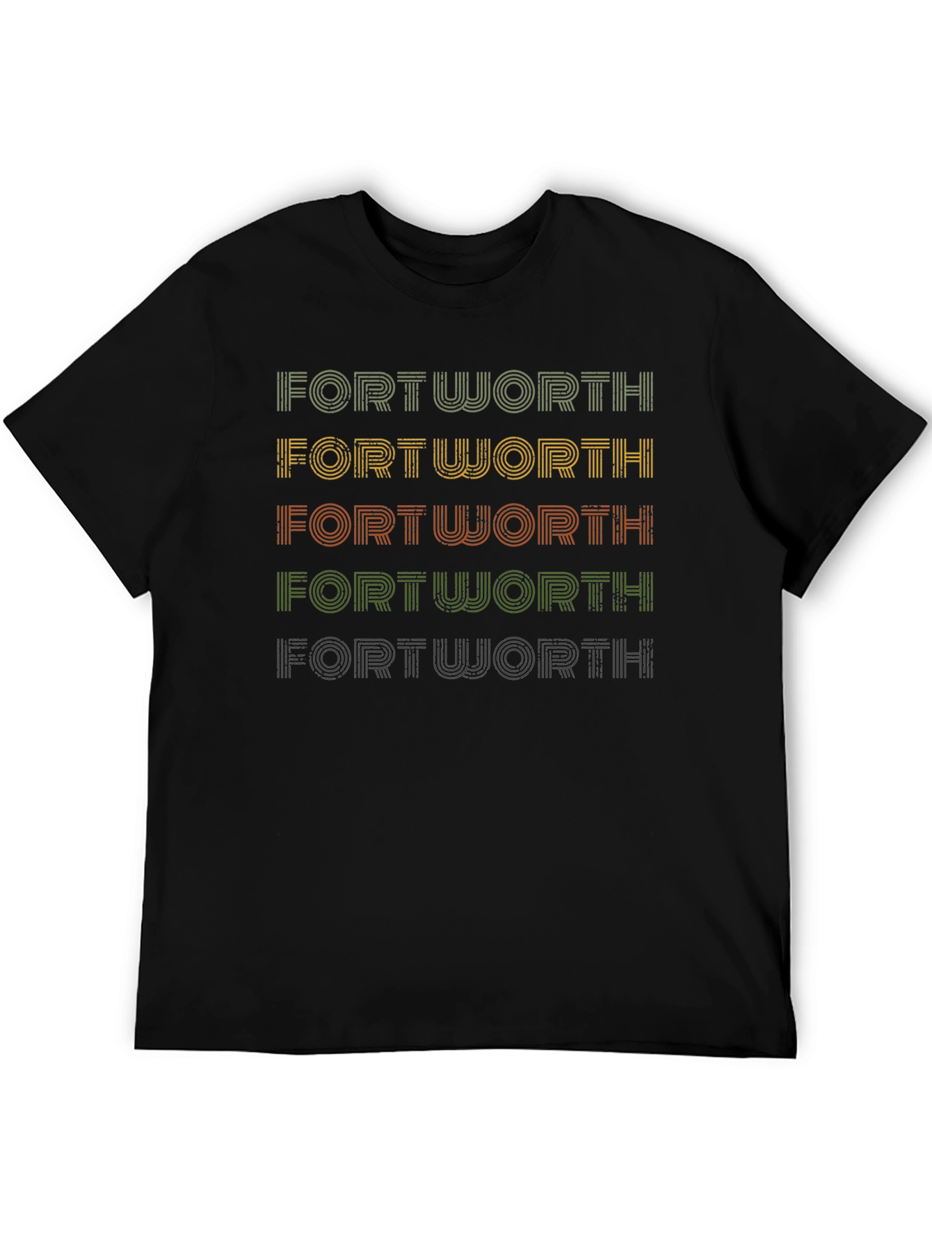 Camiseta Hombre Fort Worth Diseño Retro