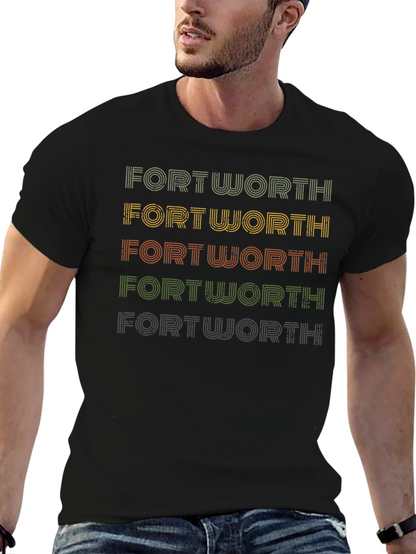 Camiseta Hombre Fort Worth Diseño Retro