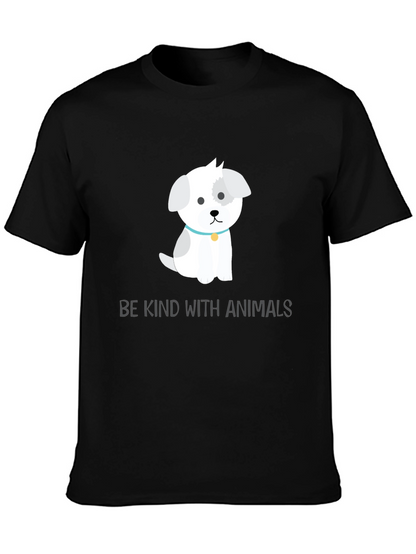 Camiseta Negra con Diseño de Perrito Adorable