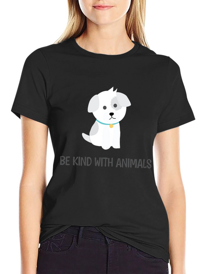 Camiseta Negra con Diseño de Perrito Adorable