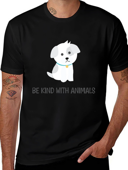 Camiseta Negra con Diseño de Perrito Adorable