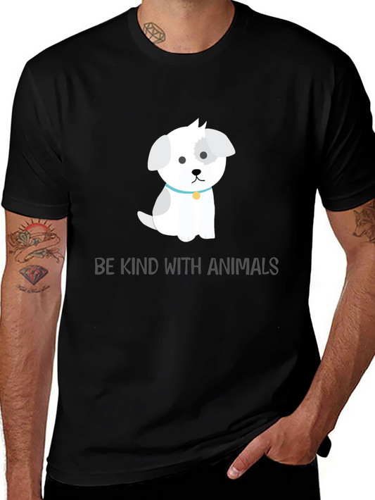 Camiseta Negra con Diseño de Perrito Adorable