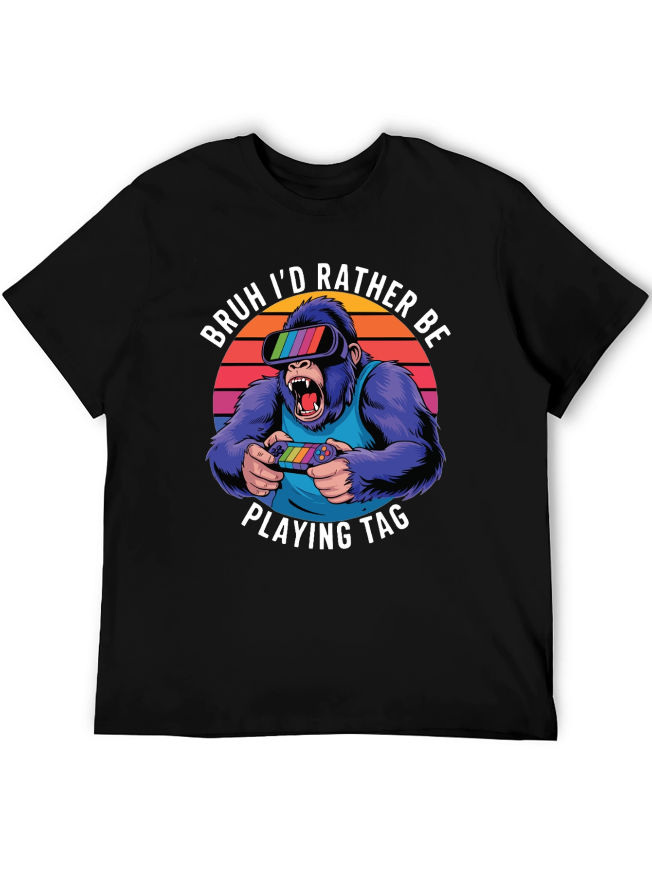 Camiseta con diseño de gorila gamer