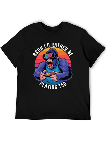 Camiseta con diseño de gorila gamer