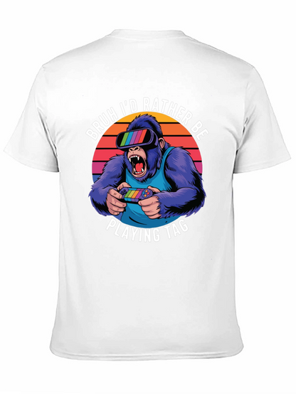 Camiseta con diseño de gorila gamer
