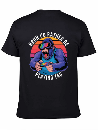 Camiseta con diseño de gorila gamer