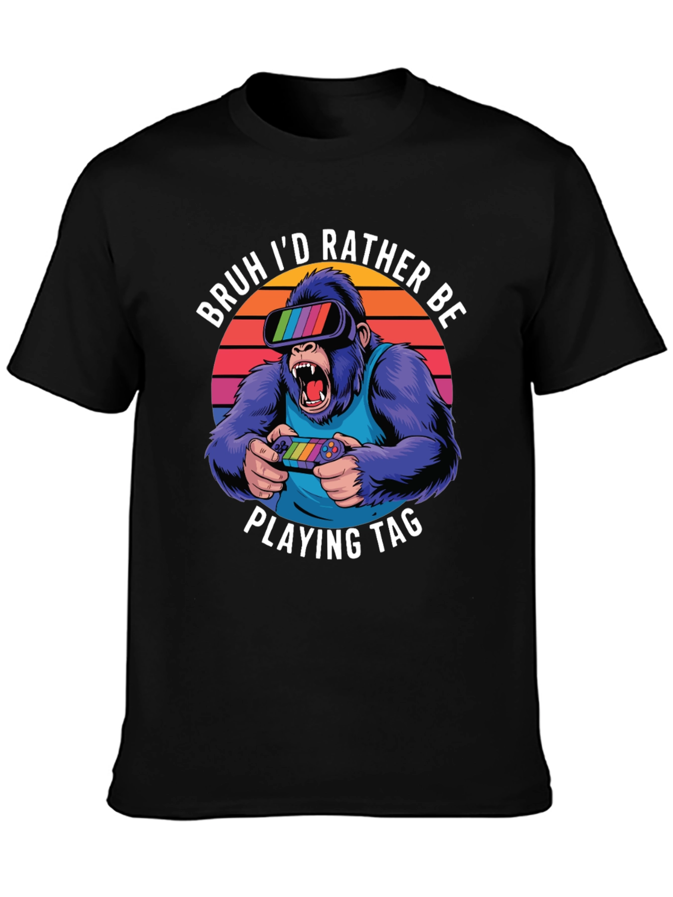 Camiseta con diseño de gorila gamer
