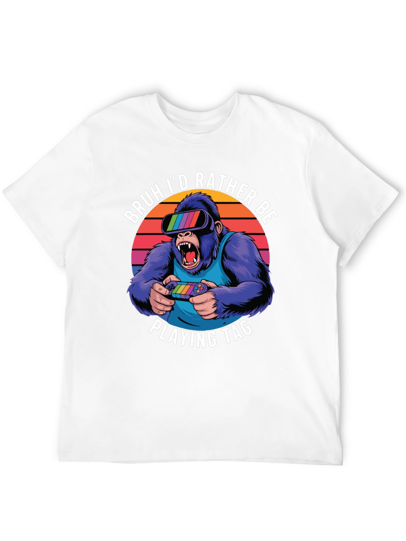 Camiseta con diseño de gorila gamer