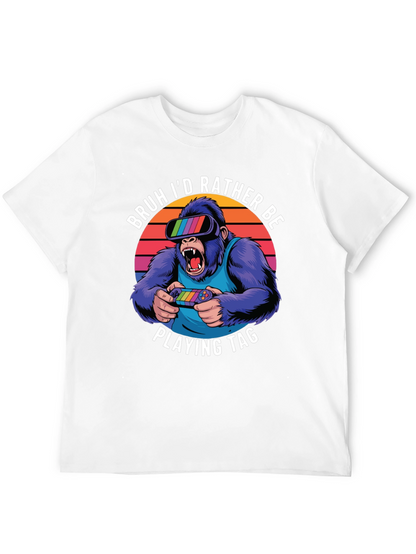 Camiseta con diseño de gorila gamer