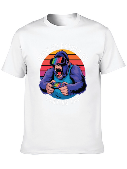 Camiseta con diseño de gorila gamer