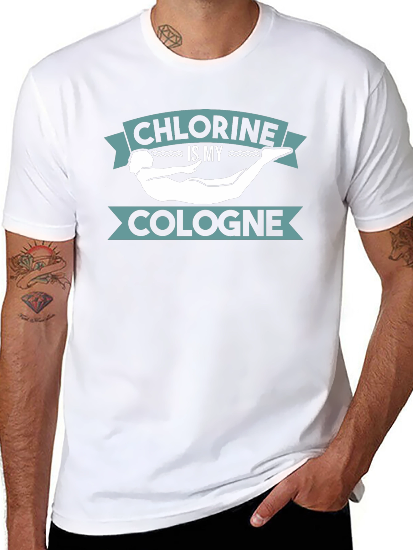 Camiseta Negra Cloro es mi Colonia Natación