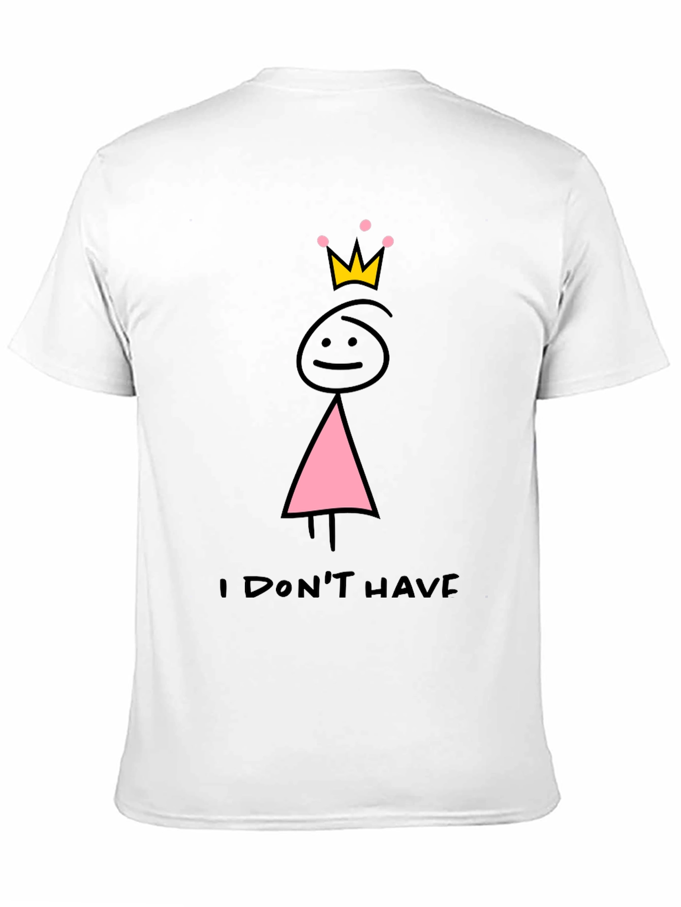 Camiseta Negra con Dibujo de Princesa sin Tetas