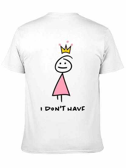 Camiseta Negra con Dibujo de Princesa sin Tetas