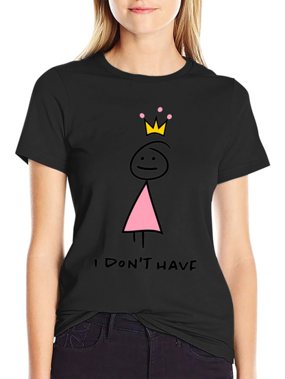 Camiseta Negra con Dibujo de Princesa sin Tetas